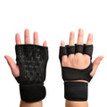 Half Finger Gym Fitness Weight Lifting Gloves With Built-in Wrist Wraps for Full Palm Protection