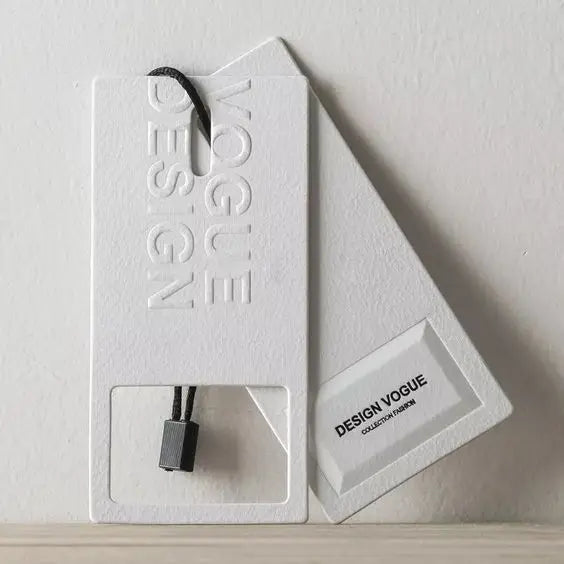 Custom Reversible Clothing Hang Tag Paper Hangtag for Hair Card Extension Printed Logo Canvas for Garment Labels
