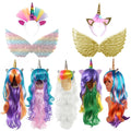 Rainbow Unicorn Wig Princess Hair Cosplay Girls Kids Long Hair Cosplay Cartoon Accessories Children Unicorn Gifts