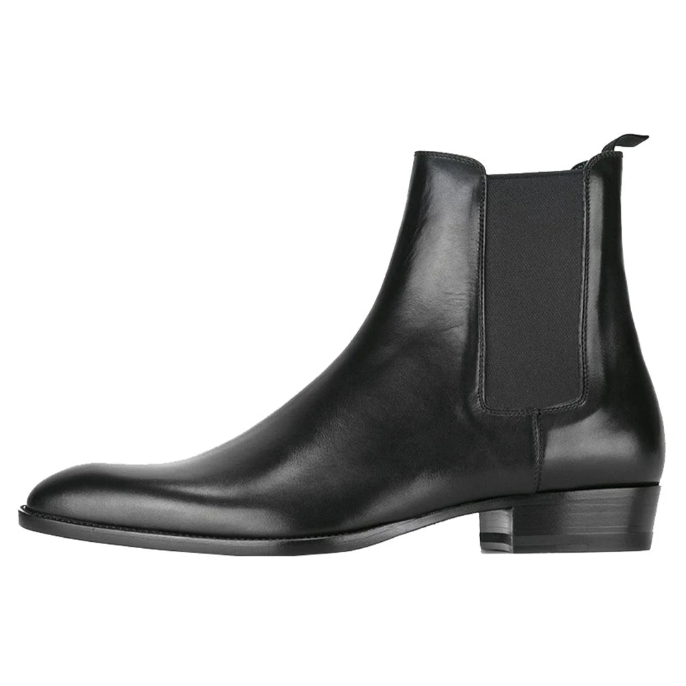 Vintage Men's Chelsea Boots Breathable Comfortable Top Grade Cow Leather Boots Casual Shoes Office Customize Logo