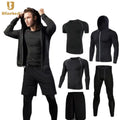 Gym Sports Running Set Men's Breathable Quick Drying Fitness Clothes Night Running Outfit Set Tight Men's Training Clothes