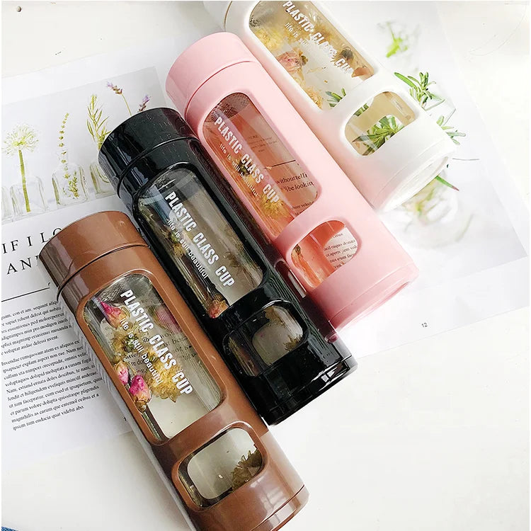Double Wall Biodegradable Hydrogen Bpa Free Hot Eco Friendly Borosilicate Glass Water Bottle