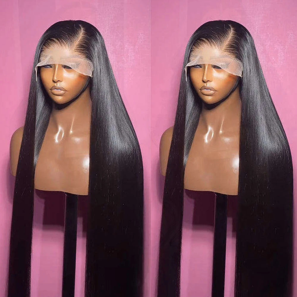 12a Grade Hair 13x6 HD Transparent Full Frontal Lace Bone Straight Natural Raw Virgin Hair Wig for Black Women