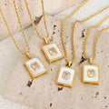 Custom Zircon Titanium Necklaces Light Luxury Twist Chain Fashion Commuter Stainless Steel Square Necklace Women