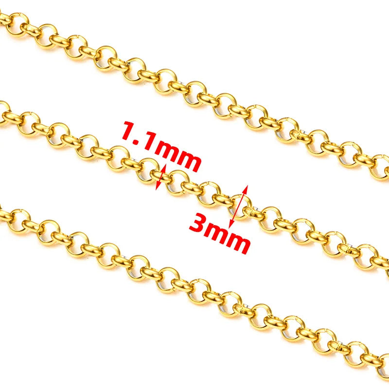 Wholesale 18K Clip Bead Chain Cross Vacuum Bracelet Necklace Chain DIY Jewelry Chain