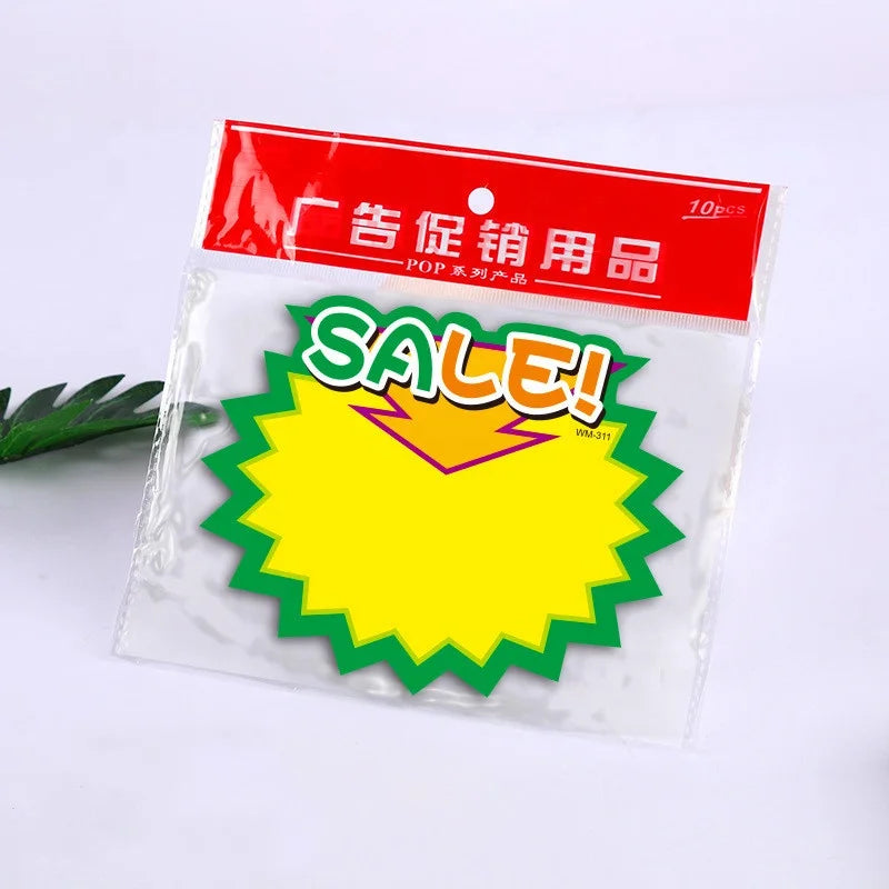 Wholesale Promotion Paper Price Tag Supermarket Price Label Explosion Pop Price Cards Ready to Ship
