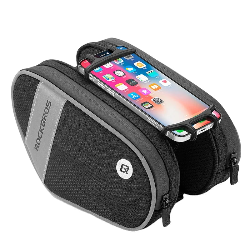 ROCKBROS Touch Screen Waterproof Bicycle Frame Bag Cycling Top Tube Holder Bike Phone Bag Bicycle Accessories Bags
