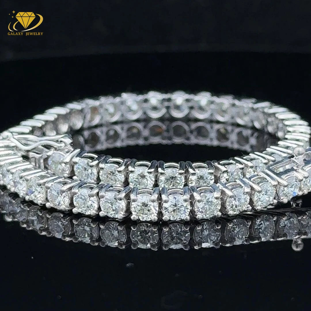 In Stock Mens Jewelry With GRA Iced Out Jewelry Tennis Bracelet 925 Silver Moissanite 3mm 4mm 5mm Vvs Diamond Charm Bracelet