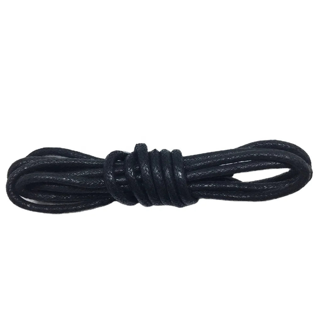 Excellent Quality Multi-Color Braided Waxed Round Shoe Laces Transparent Plastic Tips Printed Feature Unisex Pairs