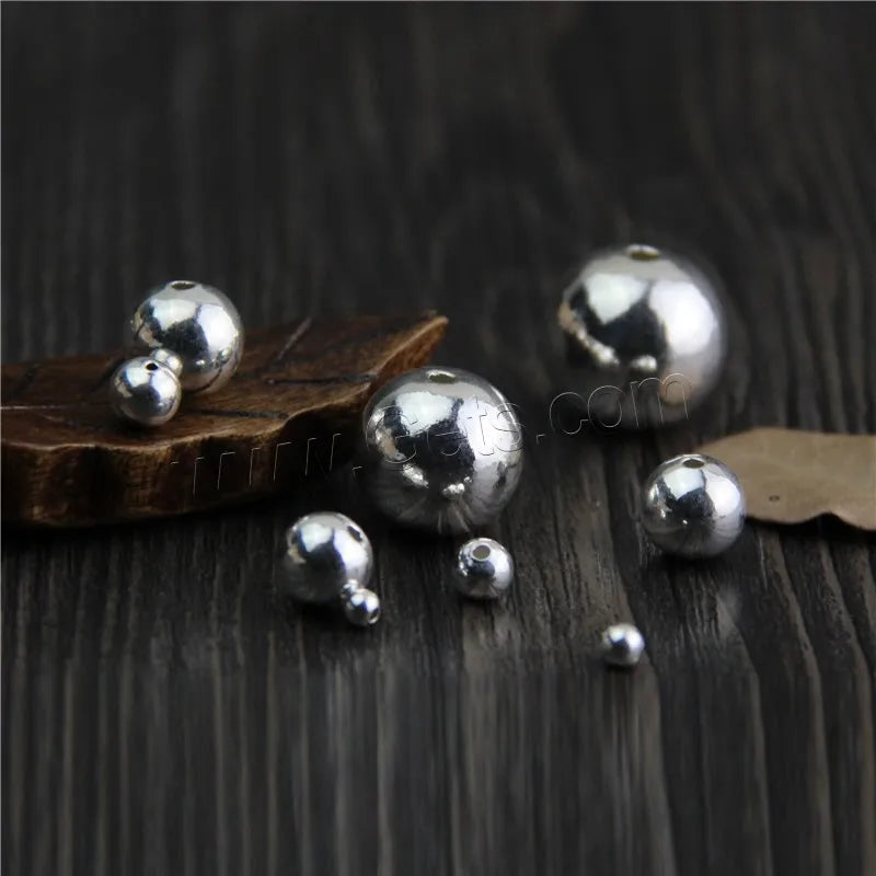 Wholesales Beads Round Sterling Silver Beads 925 for Jewelry Making Different Size for Choice