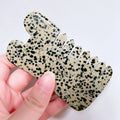 Hongzhuo Hot Selling Custom logo Crystal Stone Dalmatian jasper Hair Energy Comb