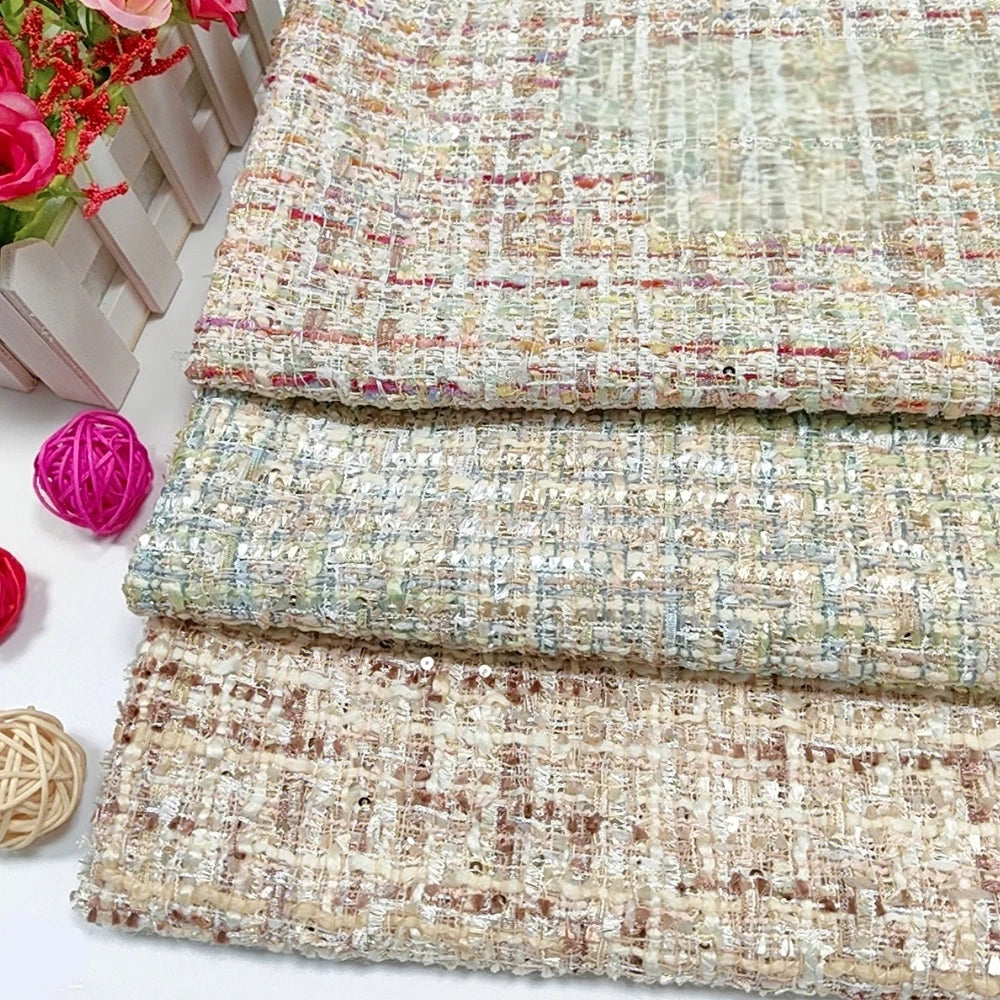 100% Polyester Jacquard Eyelash Yarn Small Sachet Woven with Tweed Fabric for Sofa Garment Production Bags Home Textiles