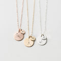 316L Stainless Steel Custom Engraved Zodiac Symbols Initial Name Letter Double Disc Pendants Necklace