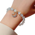 Women's Newest Opal Stone Crystal Animal Shape Beaded Bracelet Gold Geometric Star Moon Pendant for Christian Great Gift Idea