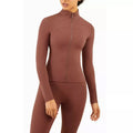 F230023 Clothing Manufacturers Custom Fitness Outer Wear Clothing Women Custom Lightweight Full Zip Training Track Yoga Jacket