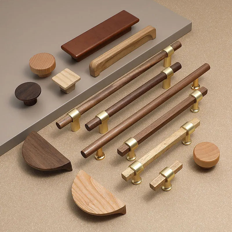 Wooden Cabinet Handle Wardrobe Door Handle Kitchen Door Knobs for Cabinets Knobs Wood Cabinet Knobs Nature Style