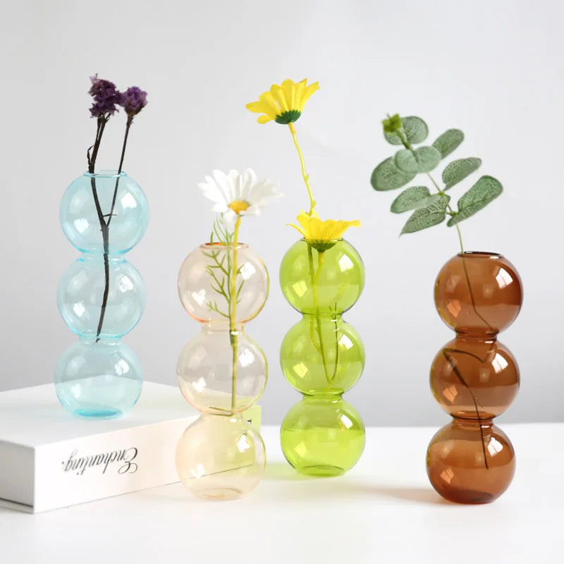 Nordic Creative Bubble Vase Spherical Transparent Glass Vase Home Hydroponic Vase Decoration