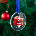 Hot Selling K9 Clear Blank Crystal Glass Santa Claus Ornament Custom UV Printed Christmas Tree Decoration for Gift