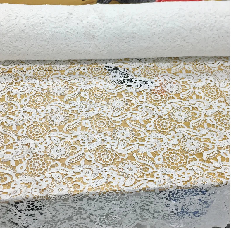 Quality White Moroccan Dress Fabric Style Guipure Bridal Dress Lace Fabric