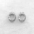 Sterling Silver 6*8mm Semi Mount Stud Earrings Empty Support Blank Claws Setting S925 Base Without Center Stone for DIY Inlay