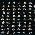 Fashion Blue Wafer Bead Ring Crystal Rings Natural Stone Good Quality Vintage Crystals Healing Rings