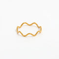 Joolim Jewelry 18K Gold Plated Stainless Steel Lines Waved Super Fine Dainty Rings for Women MegaBDM