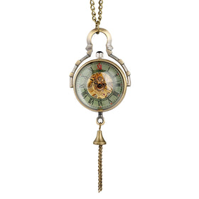 Transparent Glass Ball Mechanical Pocket Watch With Necklace Chain Roman Numerals Eye Ball Pendant Skeleton Watch for Men Gift