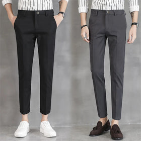 Comfortable Formal Wear Casual Fashion Trend Slim Fitting Classic Office Pants Men's Nine-minute Pants
