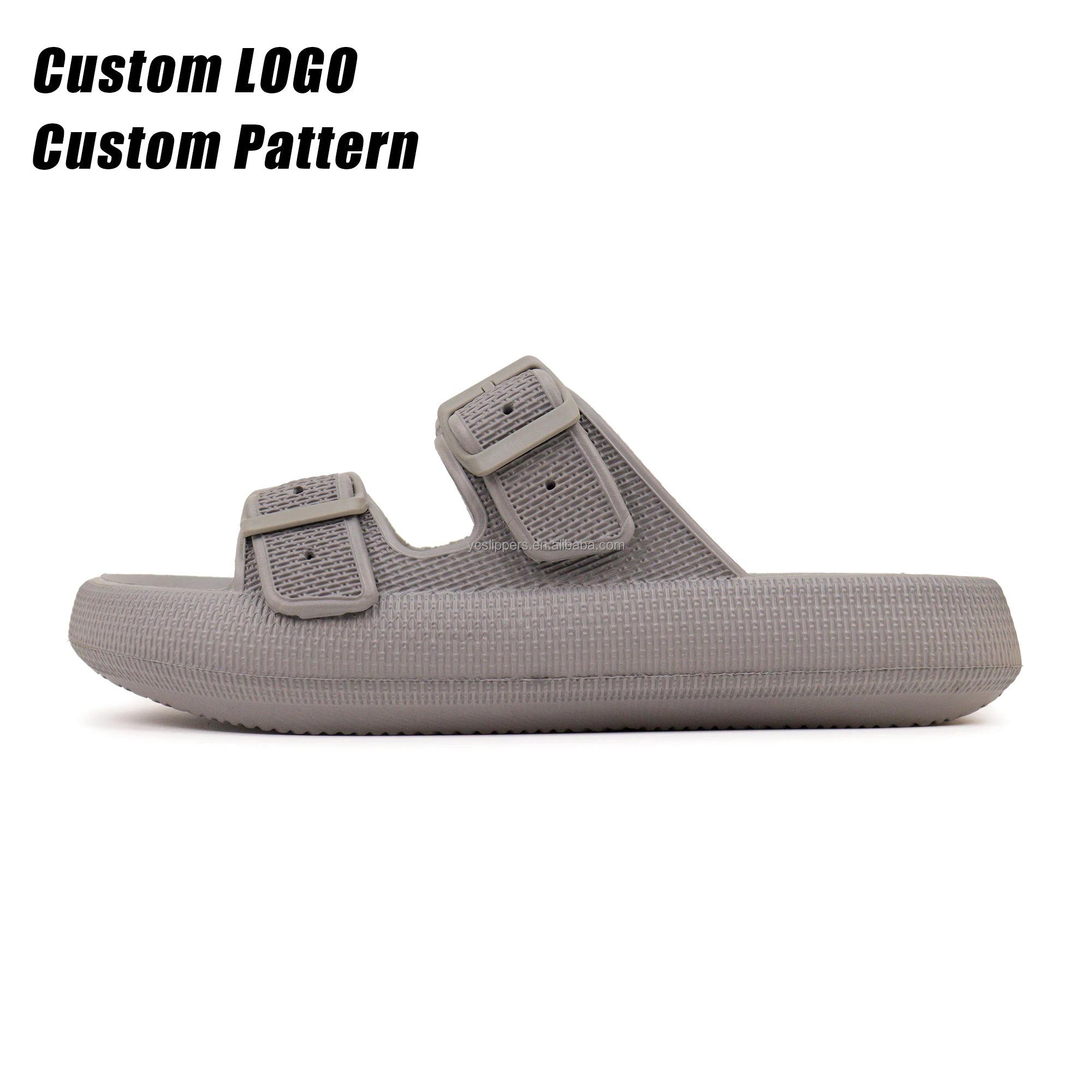 BreezeStep EVA Anti-Slip Summer Pillow for Two Buckle Beach Slides Custom Logo for Women Men