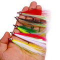 New 5pcs Feather Single Hook with Eye Anchor Hook 4/0# Jigging Lure Bait Fishing for Big Fish