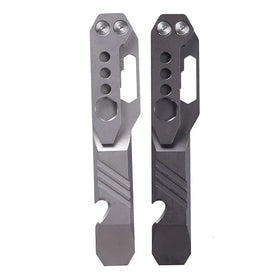 TC4 Titanium Alloy Crowbar Outdoor Defense Screwdriver Burning Titanium Pattern EDC Multi-function Tool