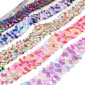 Diy Stage Dancewear Accessories 3cm Wide Colored Sequins 3 Rows Sequined Beaded Elastic Stretch Lace Trims for Home Decoration