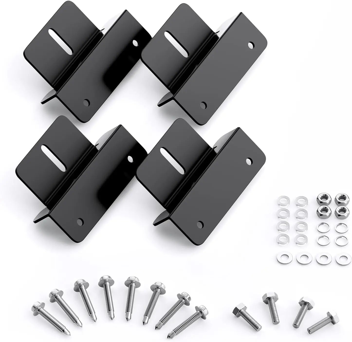 Black Z Brackets  4sets Solar Panel Mounting Bracket Z Shaped  BLACK or Solar Panels Mount  Supporting for RV Roof Boat Caravans