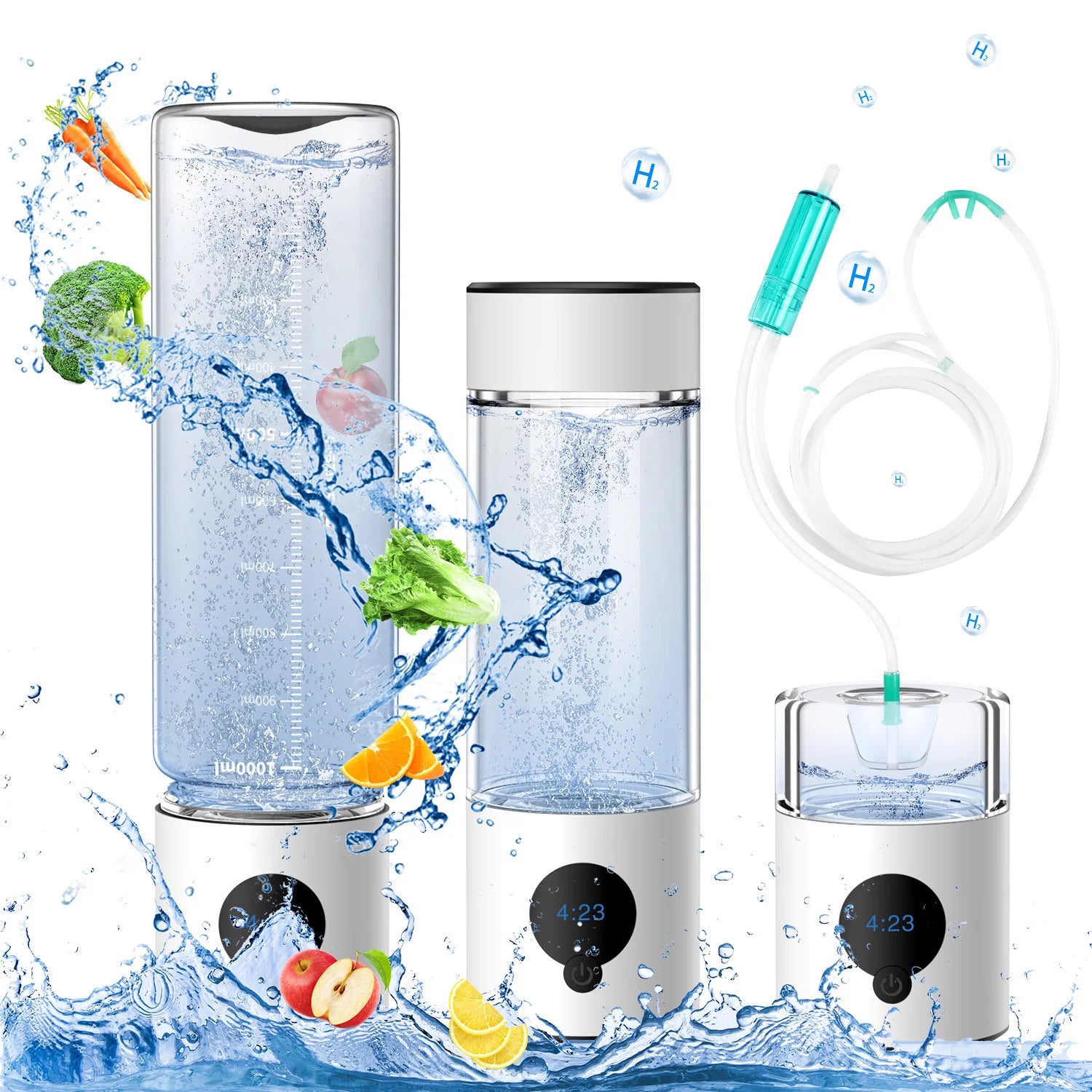 Suyzeko Portable Household H2 Drink Bottle SPE Molecular Hydrogen Rich Water Generator 3000ppb/5000ppb Concentration Generation