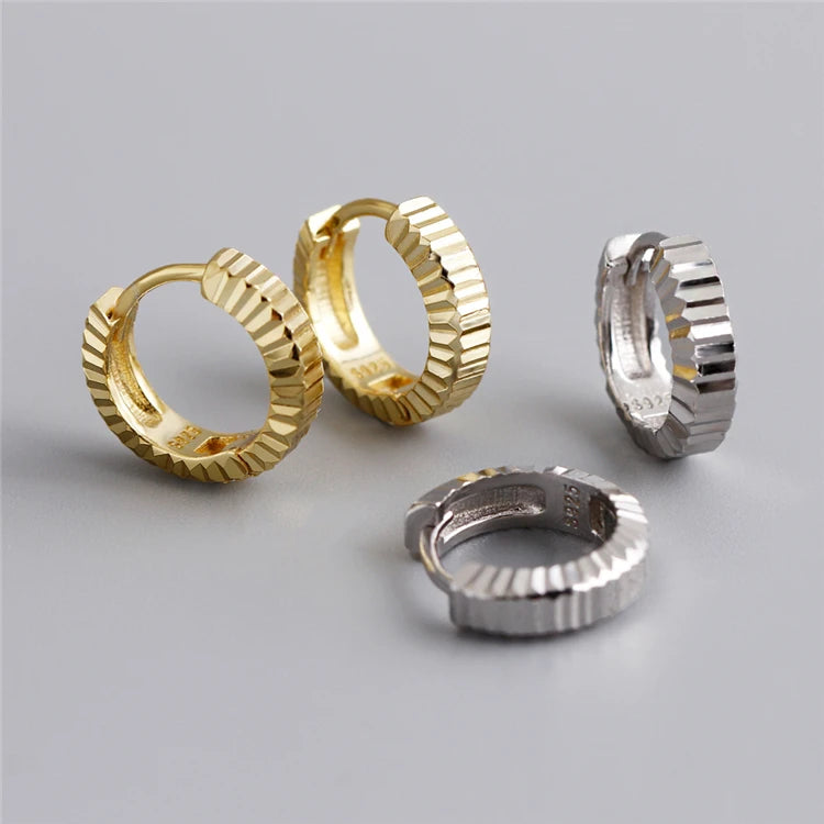 SP Luxury Design Hoop Jewelry S925 Sterling Silver Simple Hoop Earrings Gold Plated