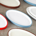 Oval Unbreakable Reusable Tableware Colorful Fine Dining Melamine Modern Dishes Dinner for Restaurants