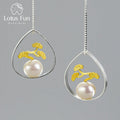 Lotus Fun 925 Sterling Silver 18k Gold Plated Earrings Women Jewelry 2025 Pine Tree Plant Flower Earrings Fine Jewelry for Women
