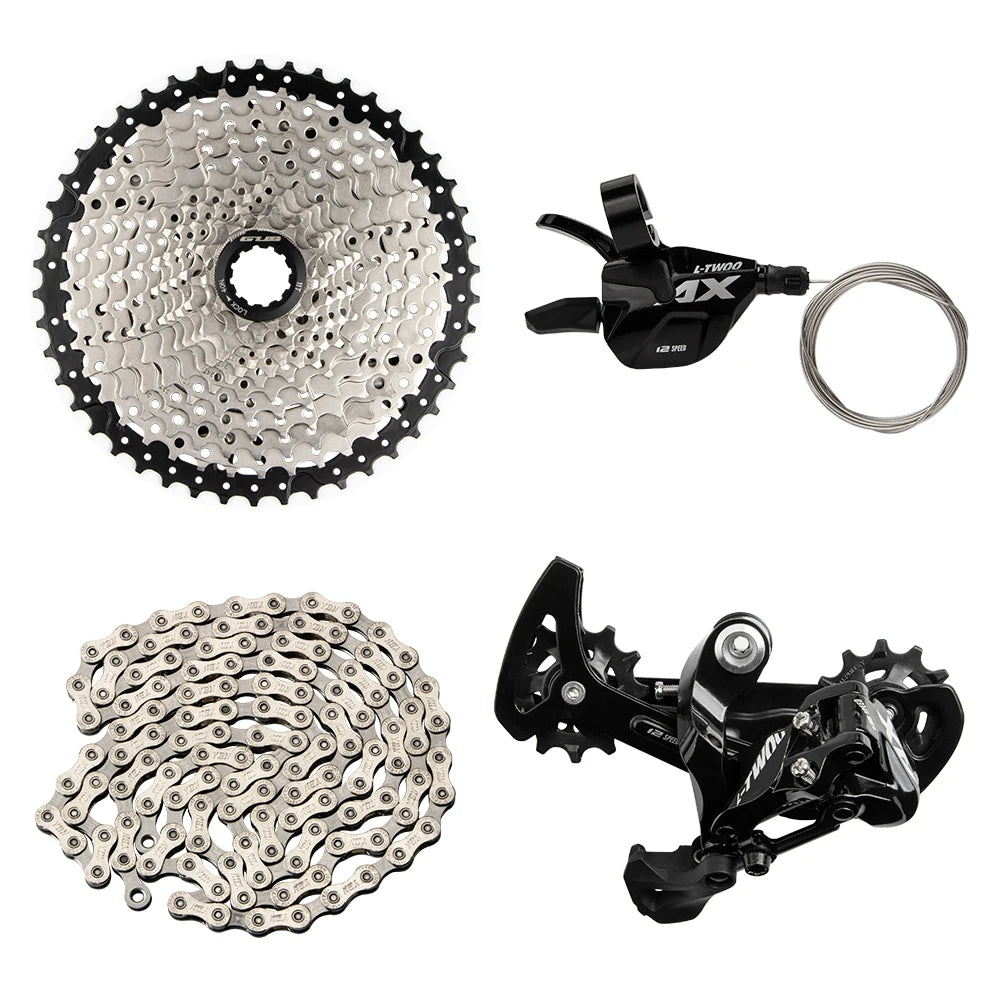 GUB Mountain Bike 12 Speed Transmission Aluminum Alloy Rear Dial 46-50T Flywheel a Set of Transmission Kit Bicycle Accessories