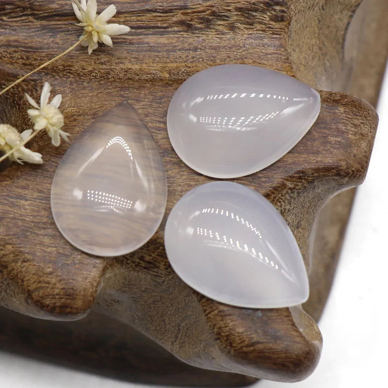 DIY Best Selling Natural Grey Agate Cabochon Drop Shape Handmade Gemstone Wholesale Crystals