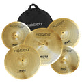 Top Sales 5Pcs MOSICO Golden Low Volume Mute Cymbals Set for Drummers Practice With Cymbal Bag