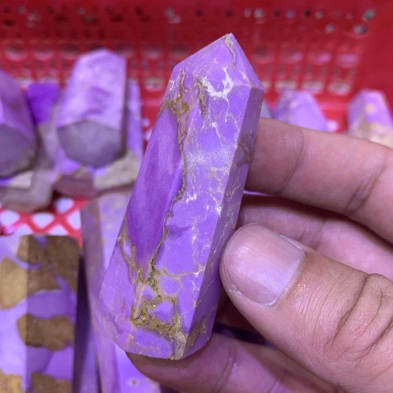 Wholesale  Natural Healing Crystal Phosphosiderite Point Wand Tower for Feng Shui Decoration