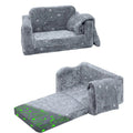 Kingworth Kids Sofa Foldable Adjustable Flip Out Glowing Dinosaur Toddler Kids Couch Sofa with Blanket for Livingroom