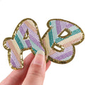 Gold Glitter Embroidered Iron-on Letters Alphabet Patches Eco-Friendly Felt Fabric with Sequins for Hat Decoration
