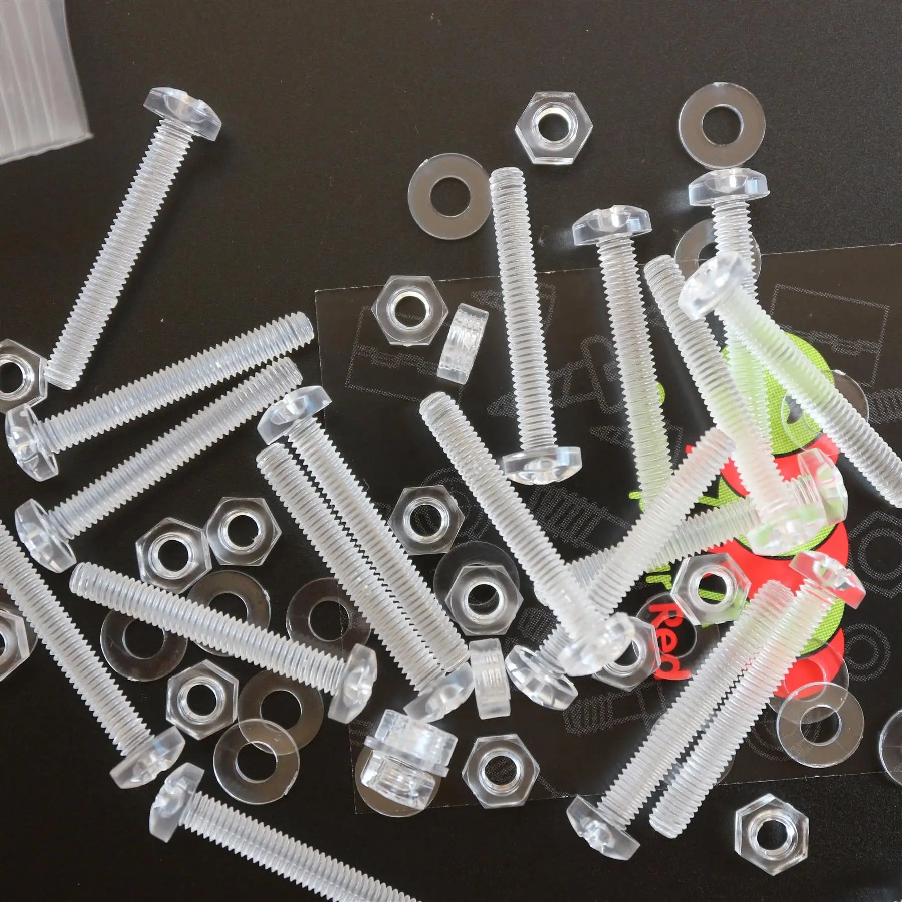 M4 X 30mm Transparent Clear Acrylic Plastic Screws With Nuts Bolts