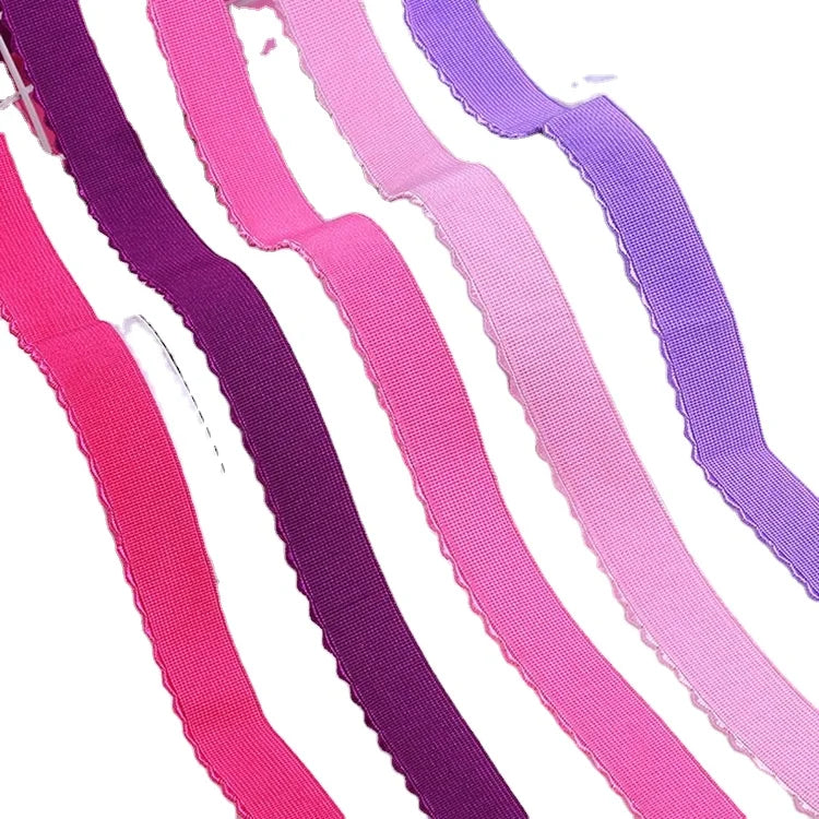 Wholesale 15mm Wide Plush Polyester Picot Elastic Band Webbing for Underwear