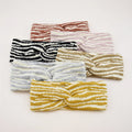 Top Sale Knitted Headband Winter Elastic Hair Band zebra Printed Wool Head Wraps for Women