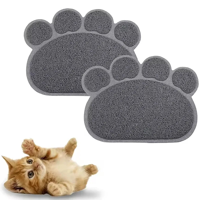 Pet Placemat PVC Pet Bowl Mat Placemat Single Double Bowl Cat and Dog Rubbing Mat Cat Litter Mat
