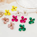 Korean Style Cute Flower Earrings for Women  New Fashion Sweet Earrings Woman Brinco Wholesale Jewelry Colorful Earrings