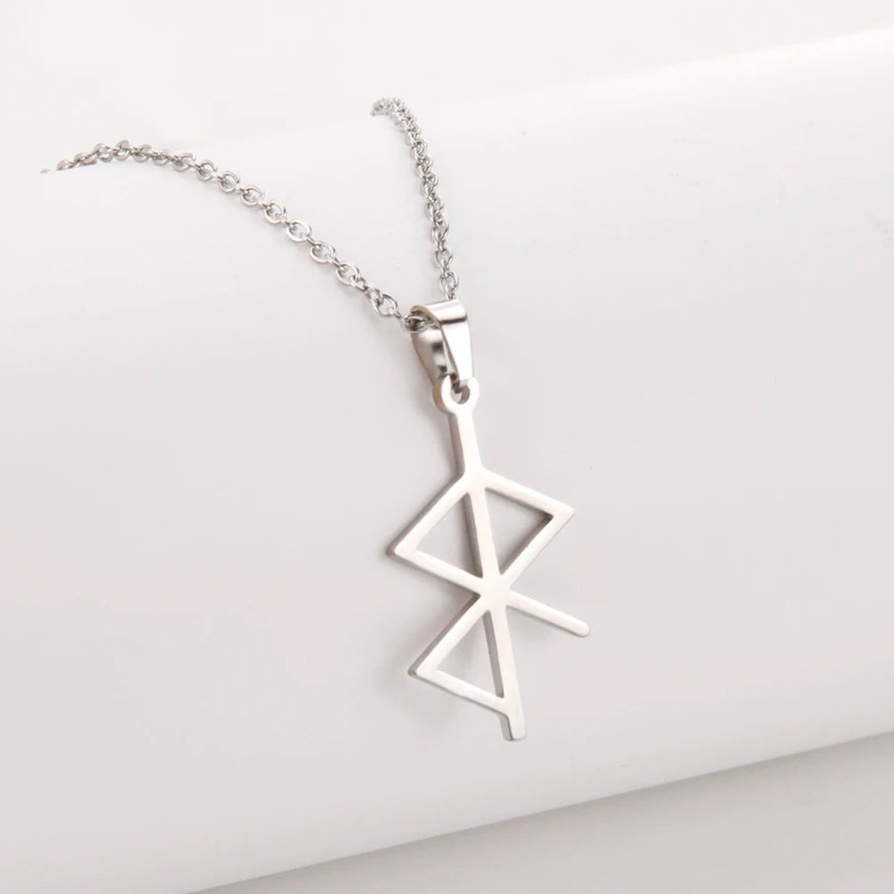 Rune Amulet Charms Pendant Necklace Norse Viking Runes Collection Stainless Steel Jewelry Gift
