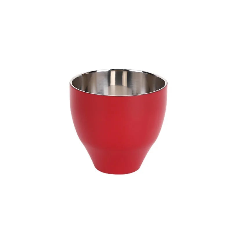 Portable Mini Espresso Coffee Cup Capsule Cups Double Wall Stainless Steel Coffee Mug